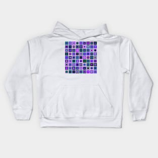 Abstract Square Geometric | Pop Fashion Modern Fusion Layered Blue Green Pink Kids Hoodie